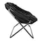Flash Furniture Eleanor 56-in Folding Double Saucer Chair w/2 Folding Ottomans Black Faux Fur w/a Black Steel Frame FV-FDS-001-2FR-BK-BK-GG - alternate 7
